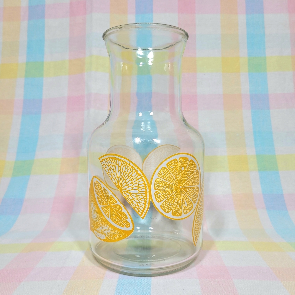 Vintage lemonade glass juice beverage picnic pitcher carafe drink jug